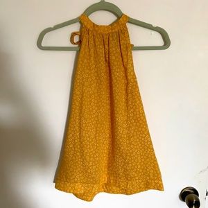 Yellow floral tie-back halter top